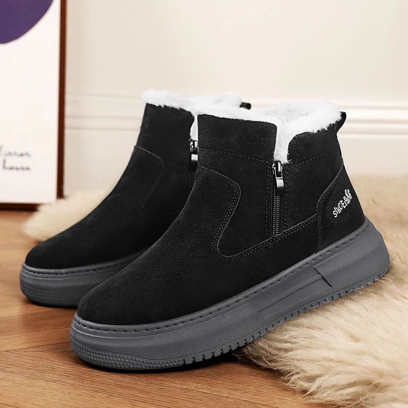 Men Winter Boots Cold Proof Ankle Boots 2024 Men Winter High-quality Warm High Top Cotton Shoes Outdoor Thick Soled Snow Boots