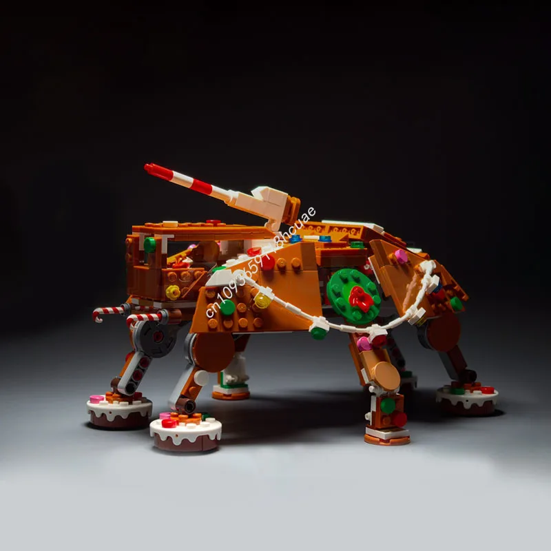 

Новинка, 487 шт., пряничный пряник AT-TE, звездная боевая модель, строительные блоки, сделай сам, творческая образовательная сборка, игрушки для детей, рождественские подарки