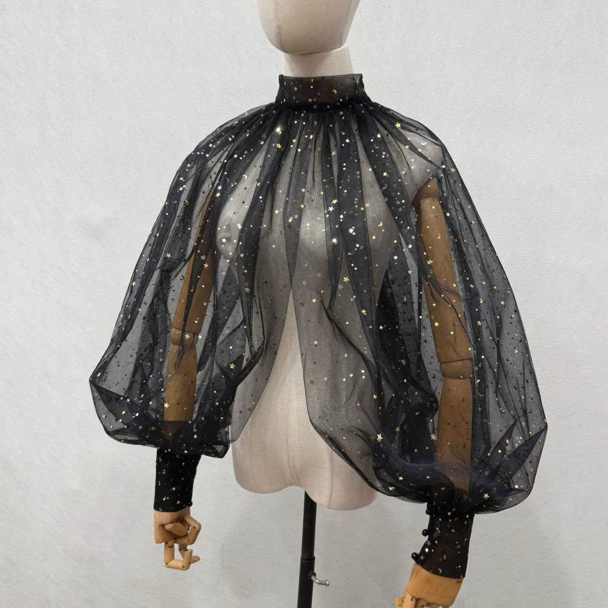 

Элегантная женская шаль-накидка Mingli Tengda с узором «Звезды и Луна», свадебная накидка-жакет с рукавами «летучая мышь» и эффектом блеска для невесты