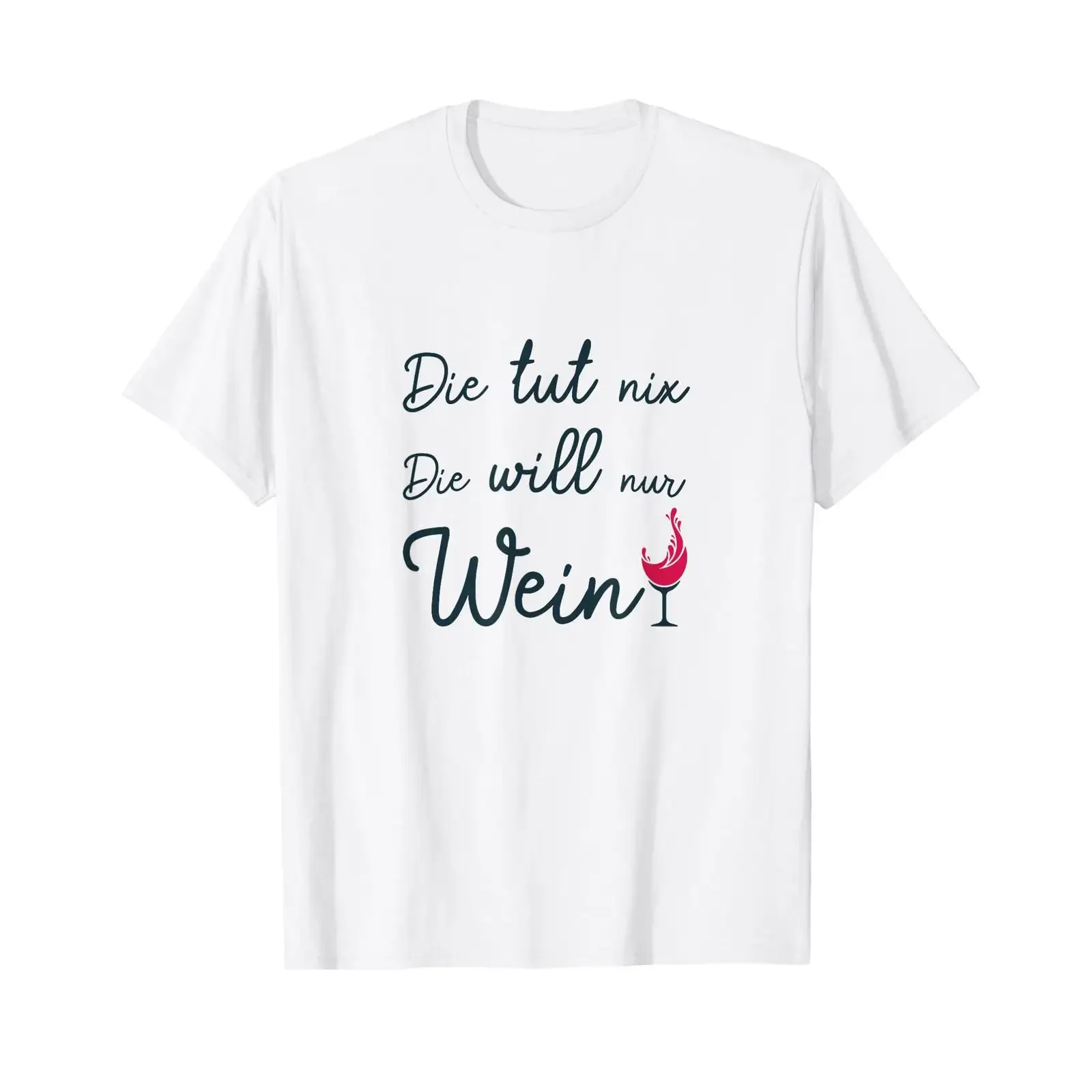 Slogan Red wine winemaker alcohol She doesn't do anything just wants T shirt vintage Washed homme graphic Breathable Casual