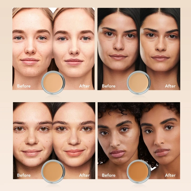 1PC high coverage, waterproof, oil control, long-lasting concealer, suitable for all skin types, showing perfect skin makeup