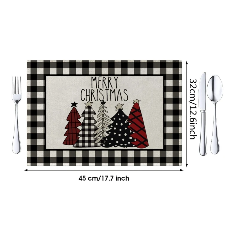 4 ชิ้น Placemats สำหรับเทศกาลอาหาร Place Mats เทศกาล Placemat ตาราง Mats สำหรับวันหยุดคริสต์มาส Dining Placemats