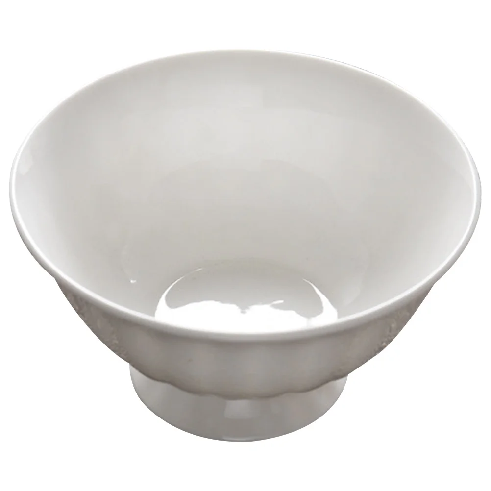 

Керамическая миска для риса, керамическая миска для супа большой емкости с высокой ножкой для отеля, ресторана, сервировки еды, белые миски для супа