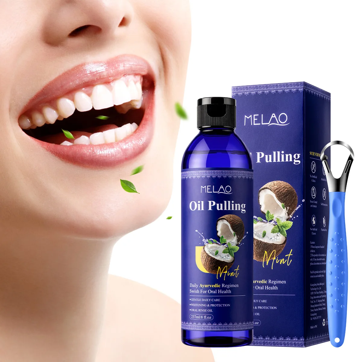 Coconut Oil Mouthwash 237ml Gum Oil Cleansing Mouthwash Moisturizes and Freshens Breath