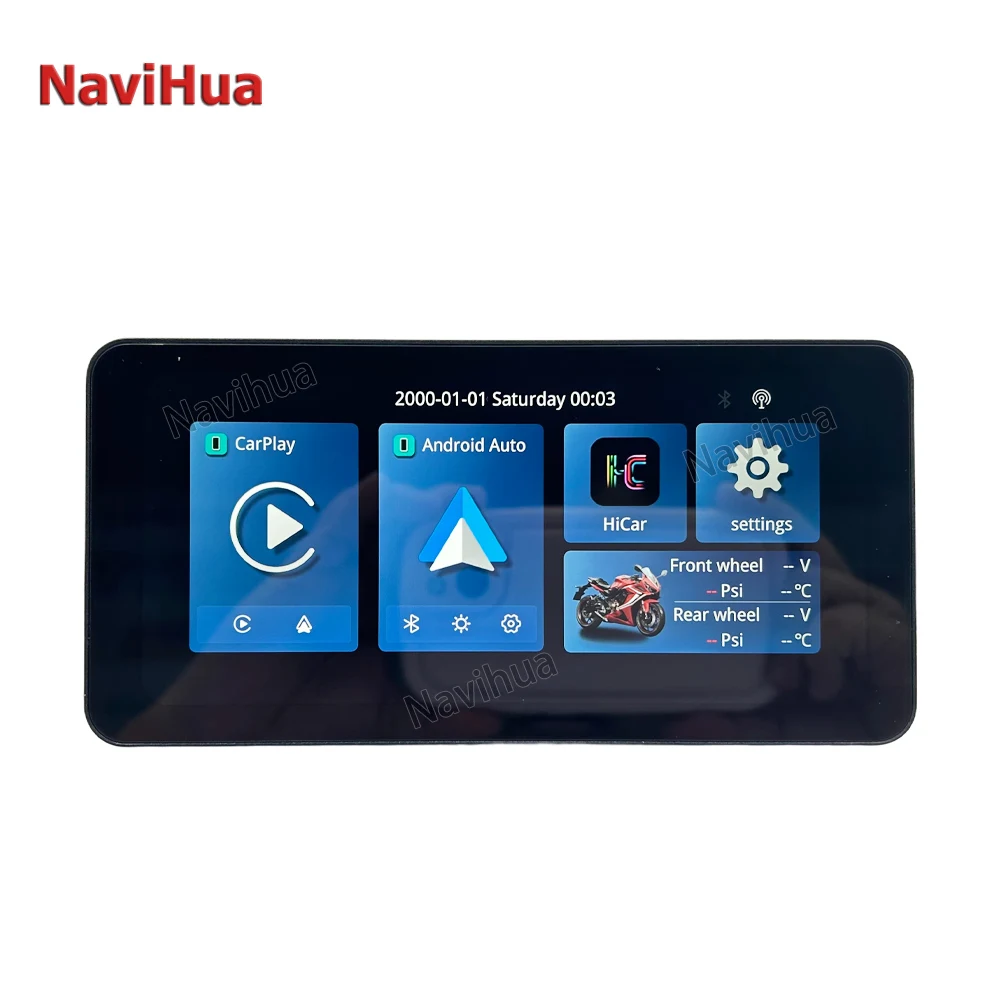 

Navihua Universal Motorcycle Meter LCD Display Screen Wireless Carplay Android Auto Hicar Tire Pressure Display WIFI L200