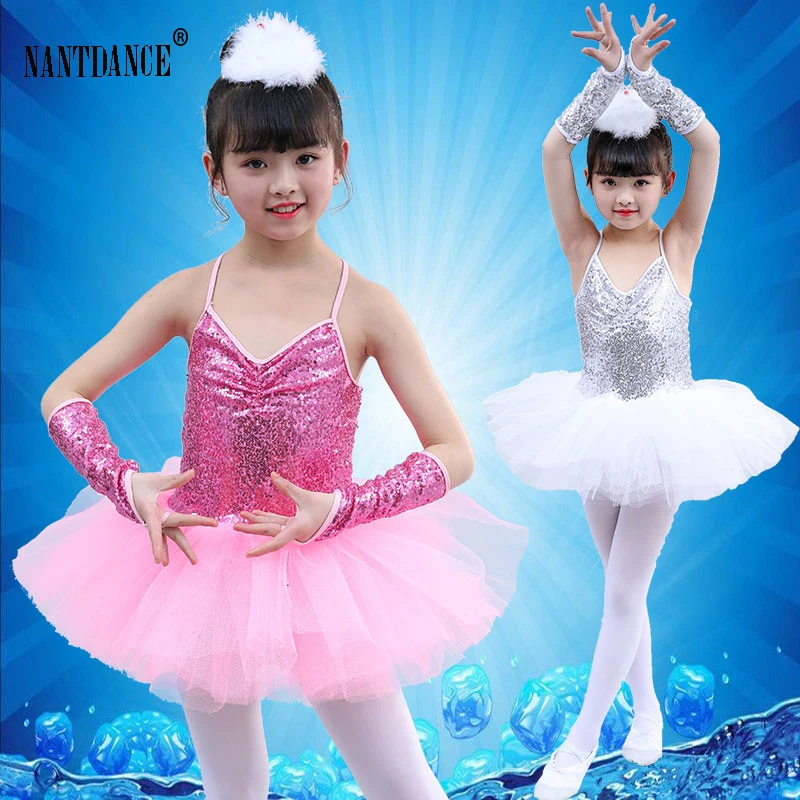 New Golden Ballerina Costume Sequins Ballet Dress Girls Dance Wear Tutu Ballet Leotard for Kids and Toddlers