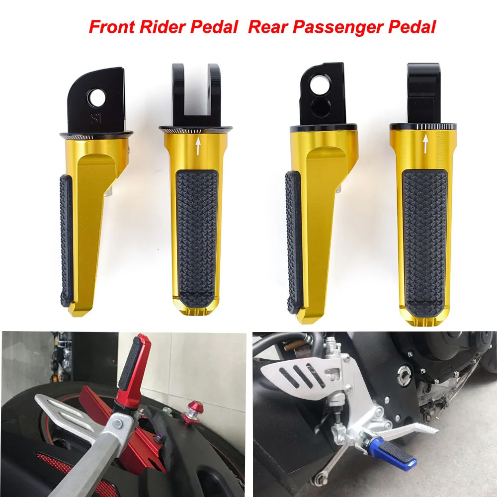 Front Rear Foot Pegs Footrests For SUZUKI GSR600 GSR750 GSX-R600 GSX-R750 GSX-R1000 B-KING SFV650 GLADIUS SV650 SV650X