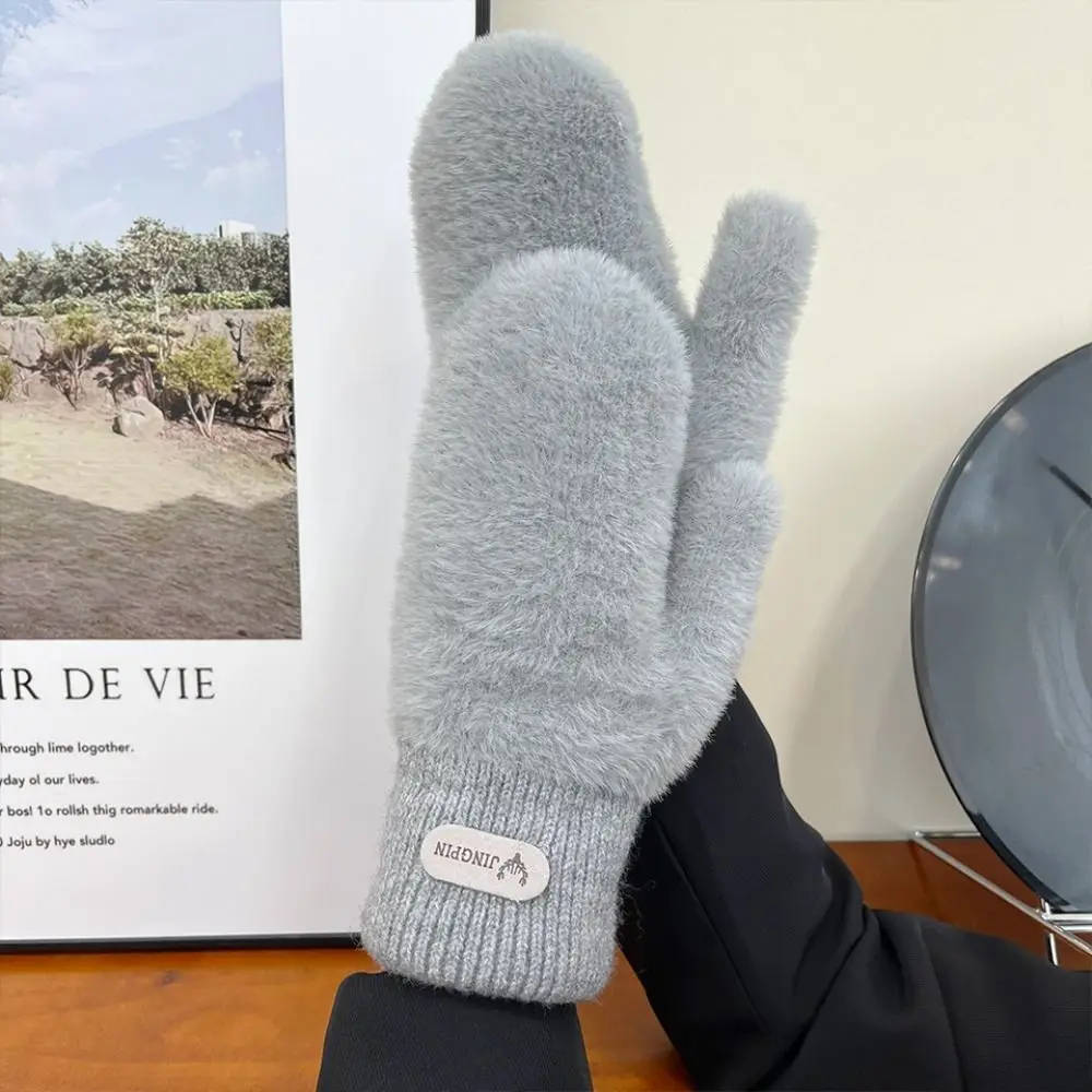 قفازات بسيطة بلون واحد دافئة مقاومة للرياح قفازات كاملة الأصابع على الطراز الكوري قفازات ركوب الدراجات قفازات قيادة الدراجات للفتيات #3