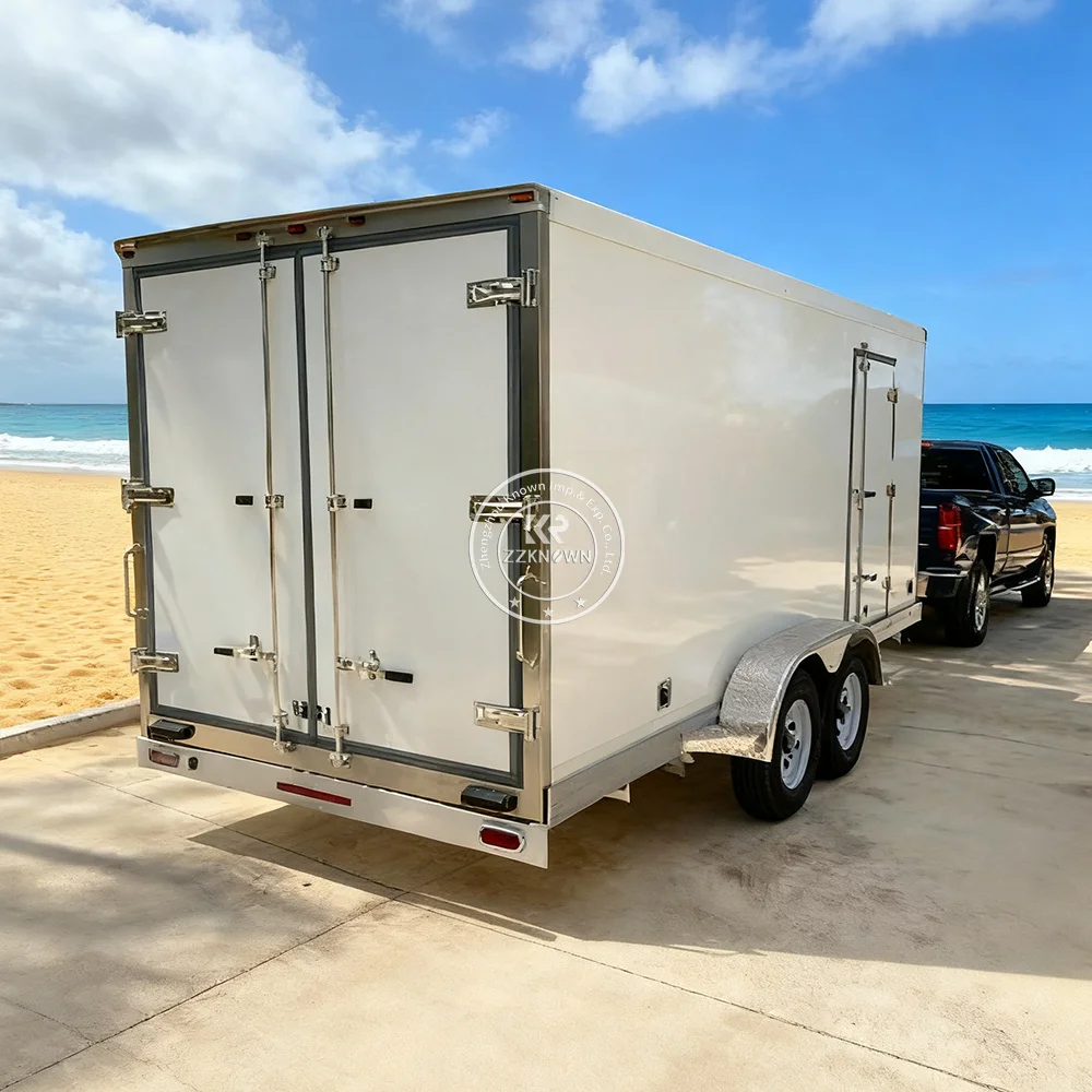 Aanpasbare gekoelde aanhangwagen te koop Nieuwe koelaanhangwagen Koude opslagtrailer voor diepvries en drank