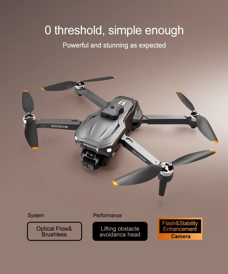 UAV  Brushless Motor Optical Current  Electrically Adjustable Obstacle Avoidance Three Cameras Aerial Photography Drone