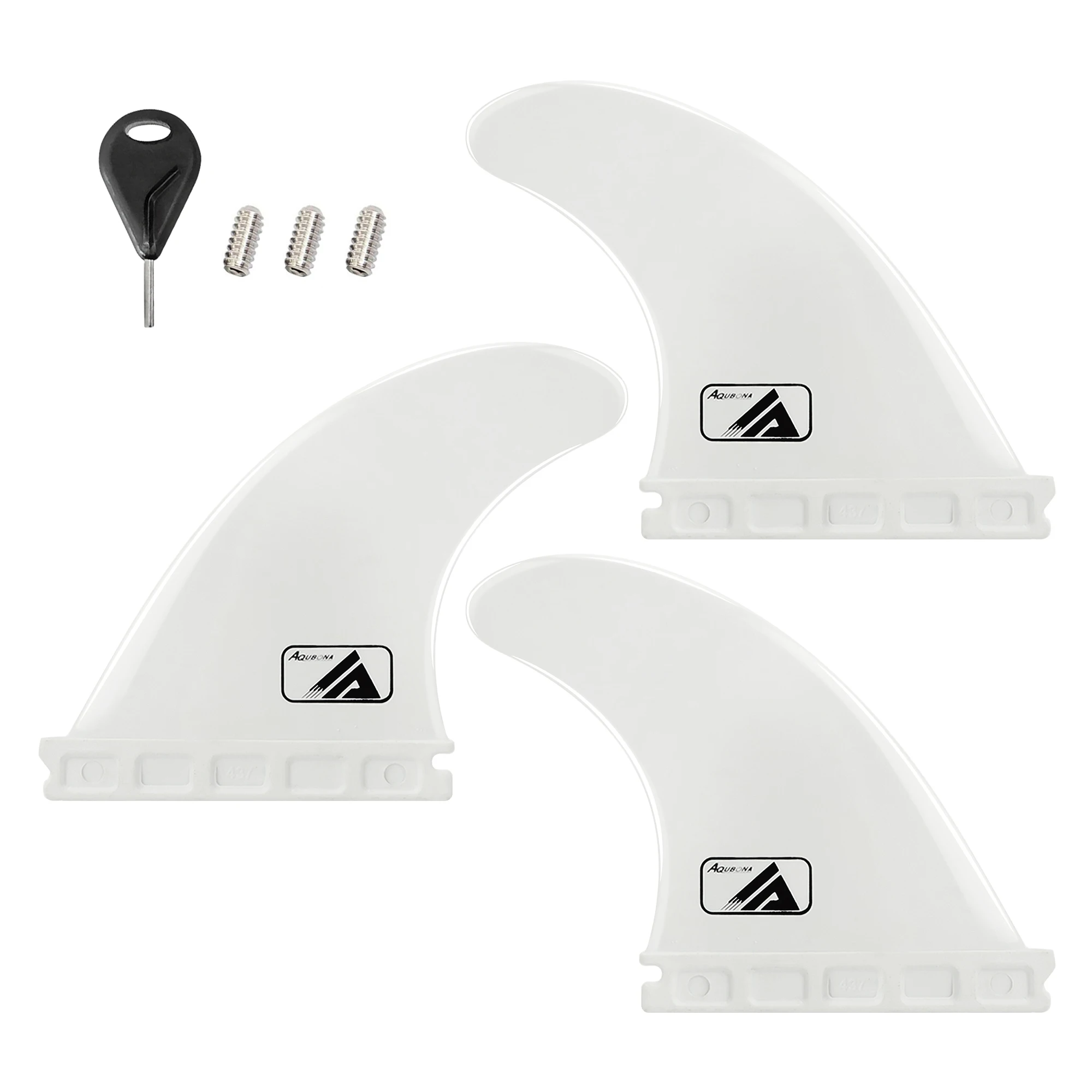 AQUBONA Surf Fin Single Tab & Twin Tabs Fins für Longboard Surfboard Paddleboard Thruster Set 437 Style – Detail 1