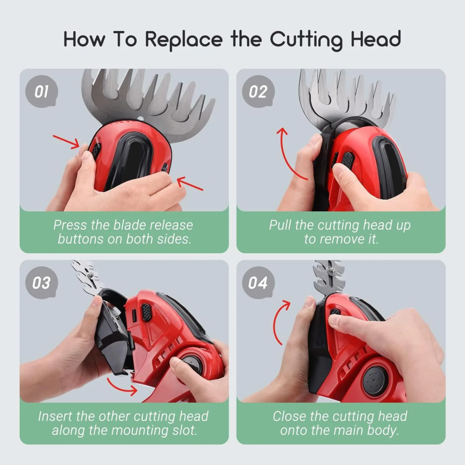 Lithium battery household pruning grass cutting fence shears rechargeable one-handed electric hedge trimmer pruning green