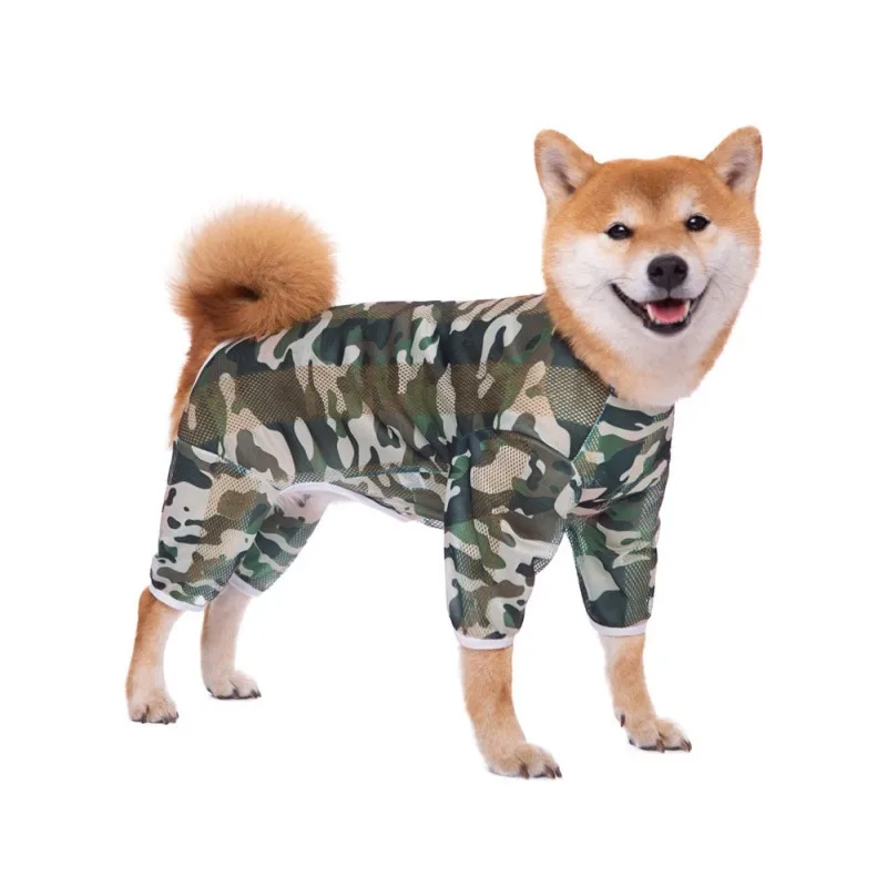 Lightweight Recovery Surgery Recovery Suit for Large Medium Dogs Camouflage Quick Dry Dog T-Shirts Bodysuit PJS