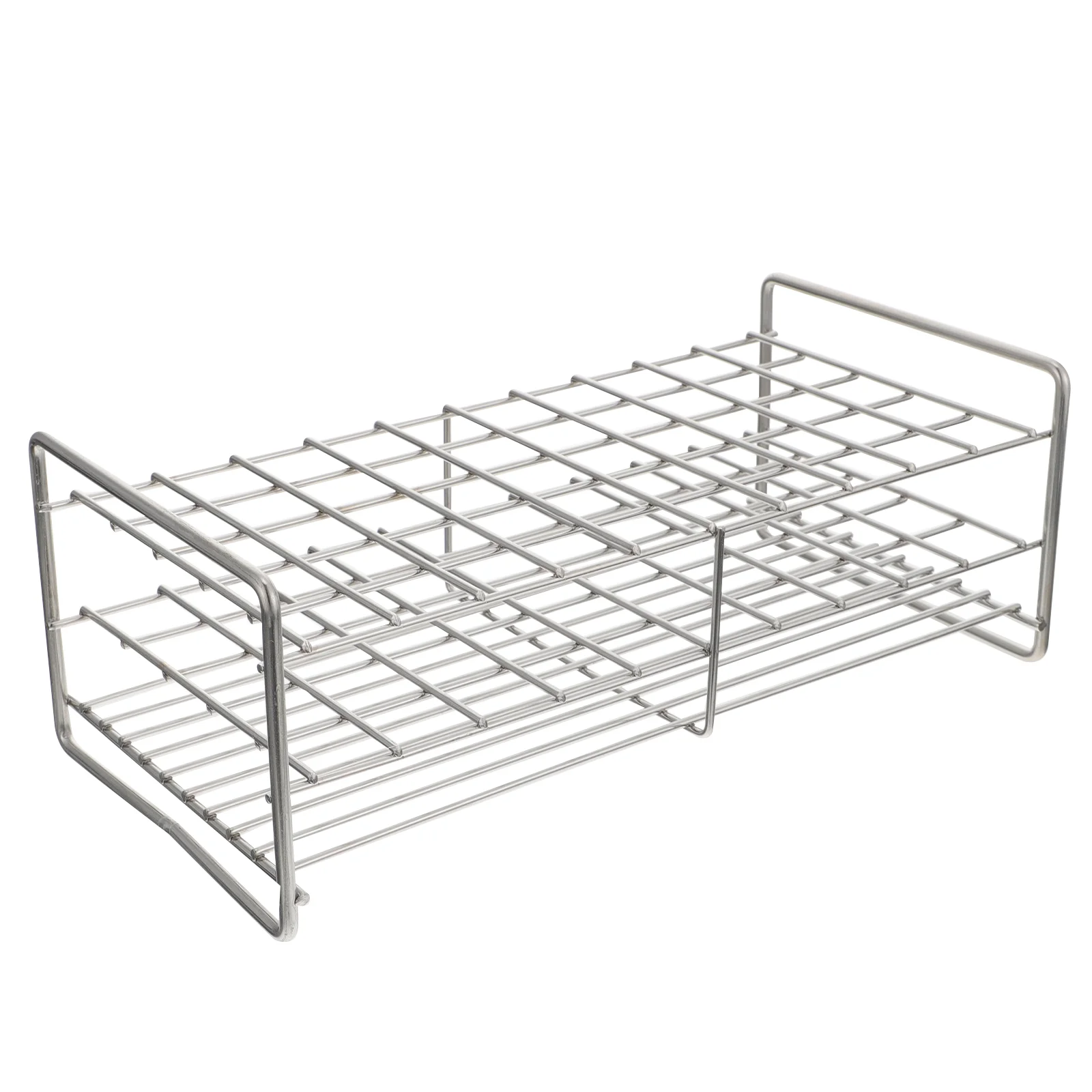 

Test Tube Rack Stainless Steel Container Laboratory Square Experiment Holder Tubes