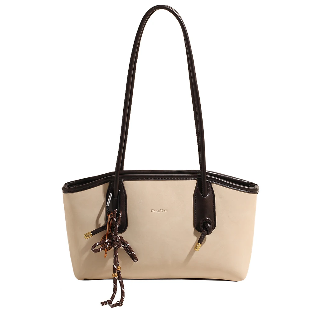 

Women Leather Shoulder Bag with Pendant Shoulder Tote Handbag Satchel Handbag Stylish Tote Bag for Daily Use