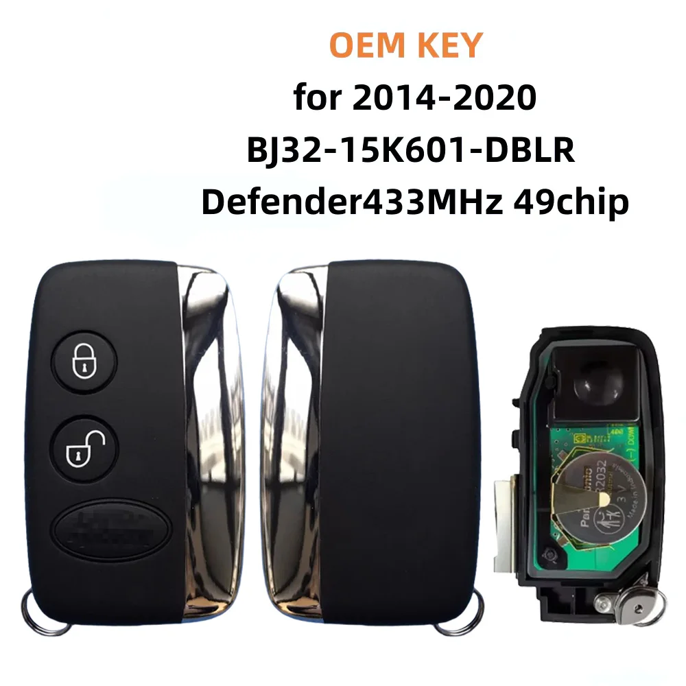 Smart Remote Key OEM Original 2 Buttons 433MHz for Land Rover Defender 2014-2020 BJ32-15K601-DB Car Key