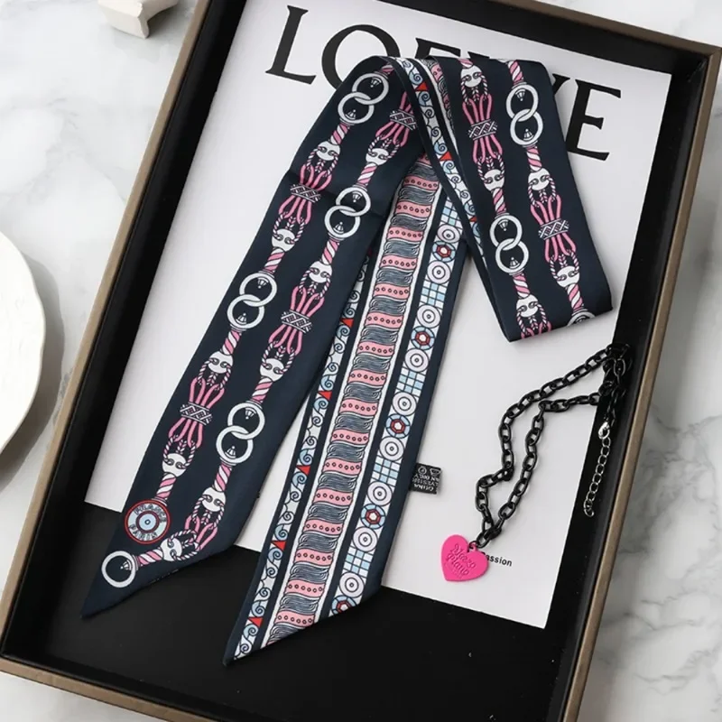 Moda magro lenço de seda para mulheres moda fitas de cabelo headbands bandana saco feminino envoltório de pulso lenço foulard pescoço laços