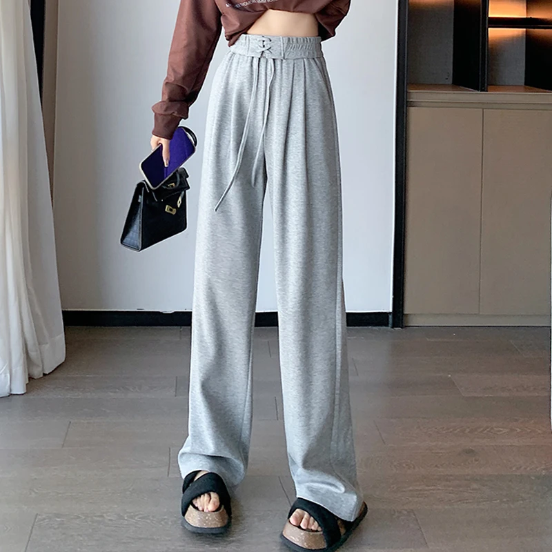 

Women's High Waisted Wide Leg Sweatpants Casual Straight Jogger Pants 2024 Autumn Spring Fashion Streetwear Lady Trousers Femme