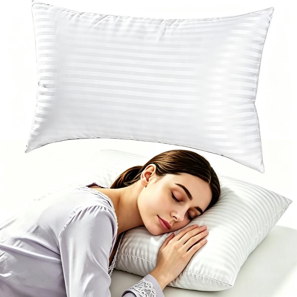 Oreiller de lit de style hôtelier italien, oreiller de sommeil à soutien doux pour les dormeurs polyvalents, literie respirante pour la maison, oreiller cadeau