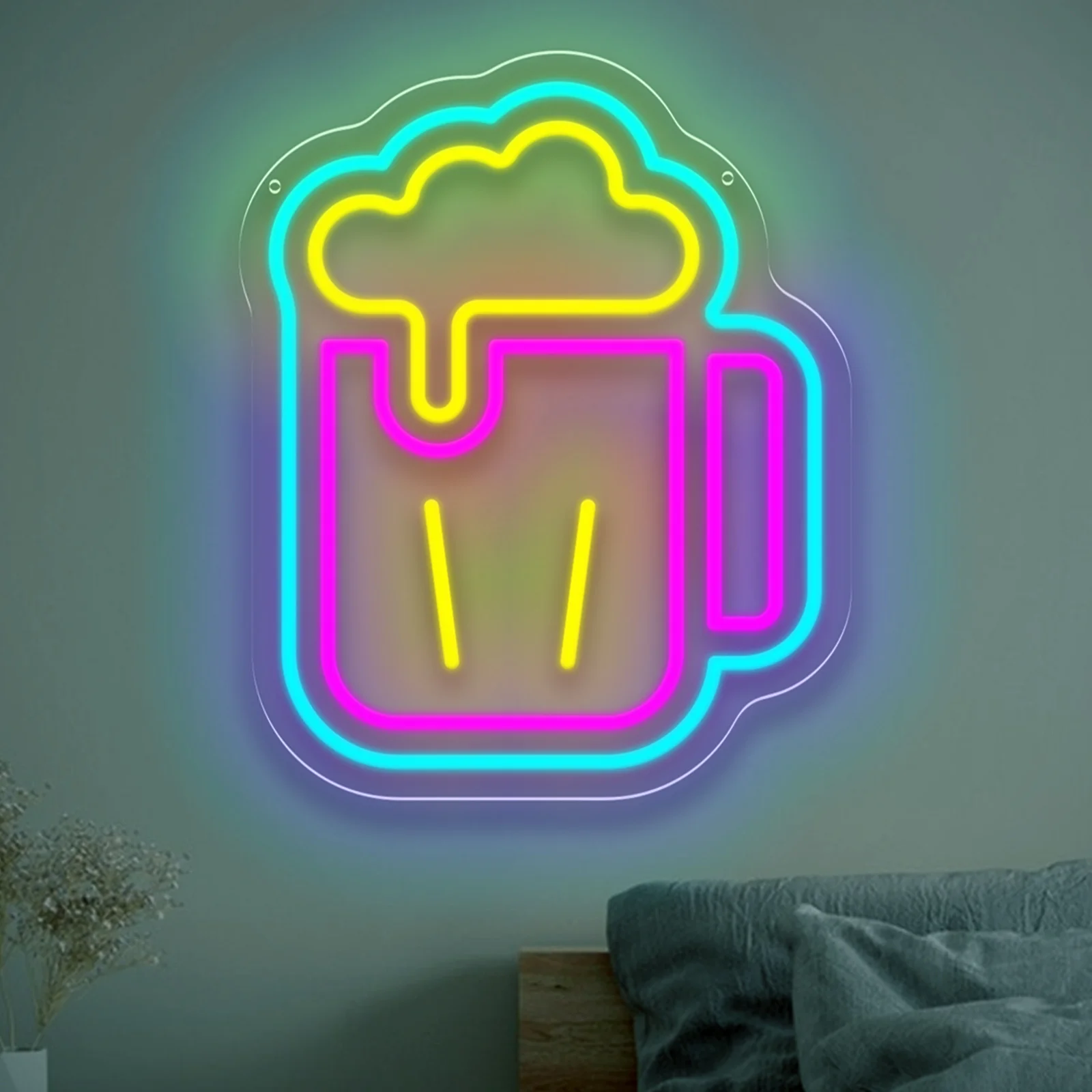 

Неоновая вывеска из стекла в форме пивной кружки, USB, с регулировкой яркости, светодиодная, для декора стен в пивных барах, бистро, ночных клубах, игровых комнатах, подарки для вечеринок
