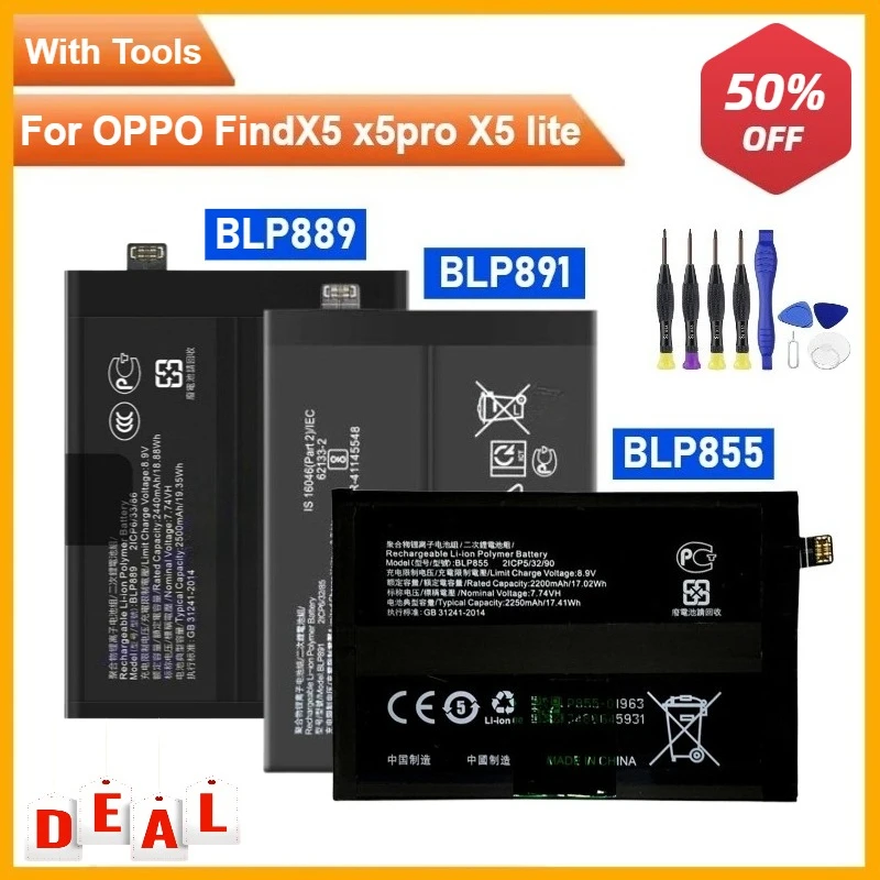 

BLP889 BLP891 BLP855 Аккумулятор для телефона OPPO FindX5 X5pro X5 Lite + бесплатные инструменты для установки