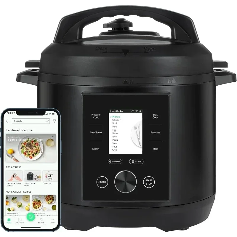 Hot Sellers.Smart Pressure Cooker 10 Cooking Functions & 18 Features, Built-in Scale,  Rice & Slow Electric MultiCooker, 6 Qt.NE