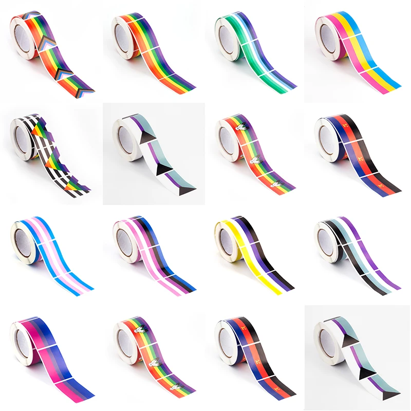 250PCS Stickers 3*5CM Demisexual Pride Bisexual pride Paper Sticker Label Packaging Seals Crafts Favor Tag Toppers Labels