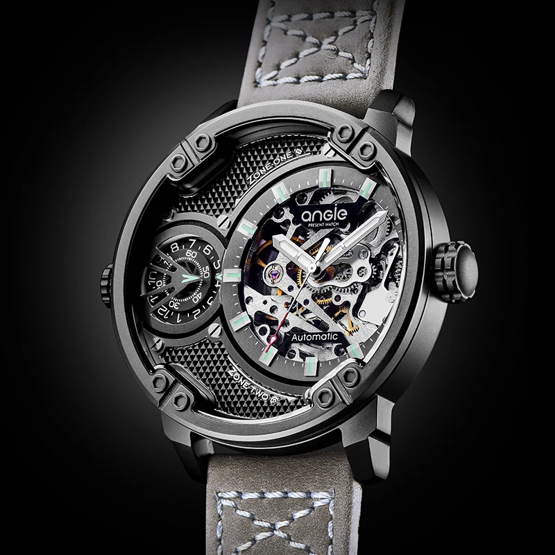 New Fashion Mens Mechanical Watch Automatic Watches Graffiti Dial Auto Richard Pagani Styles Steel Wristwatch Relogio Masculino