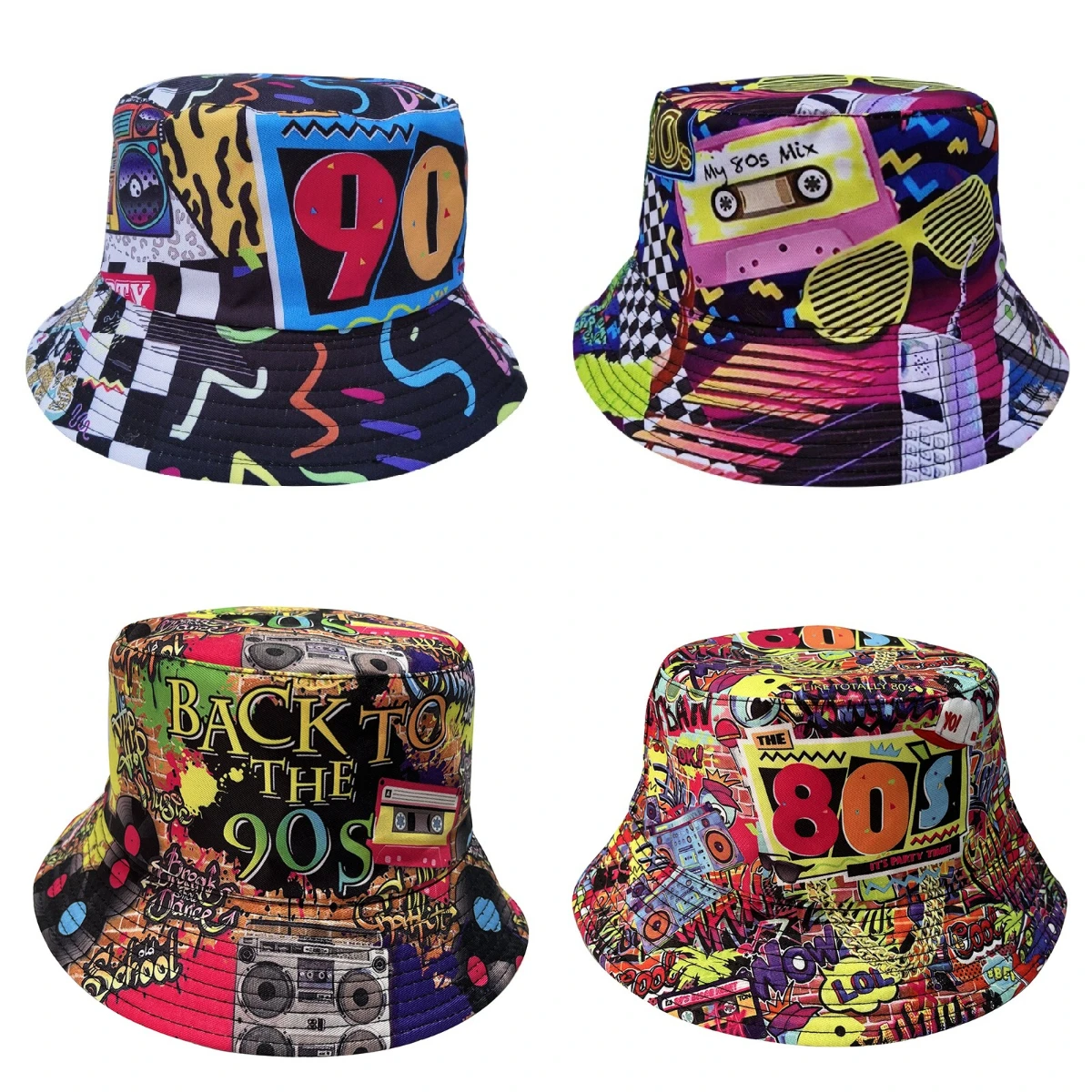 

Autumn Casual Versatile Fisherman's Hat Digital Cartoon Printing Bucket Hat for Man's and Woman's 80s and 90s Fashion Panama Hat