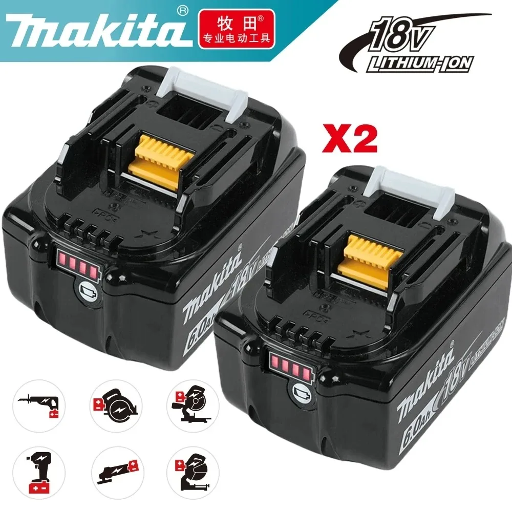 

New Original Makita 18V 6000mAh Li-ion Battery Power Tool BL1860 BL1850B BL1850 BL1840 Replacement Rechargeable Lithium Battery