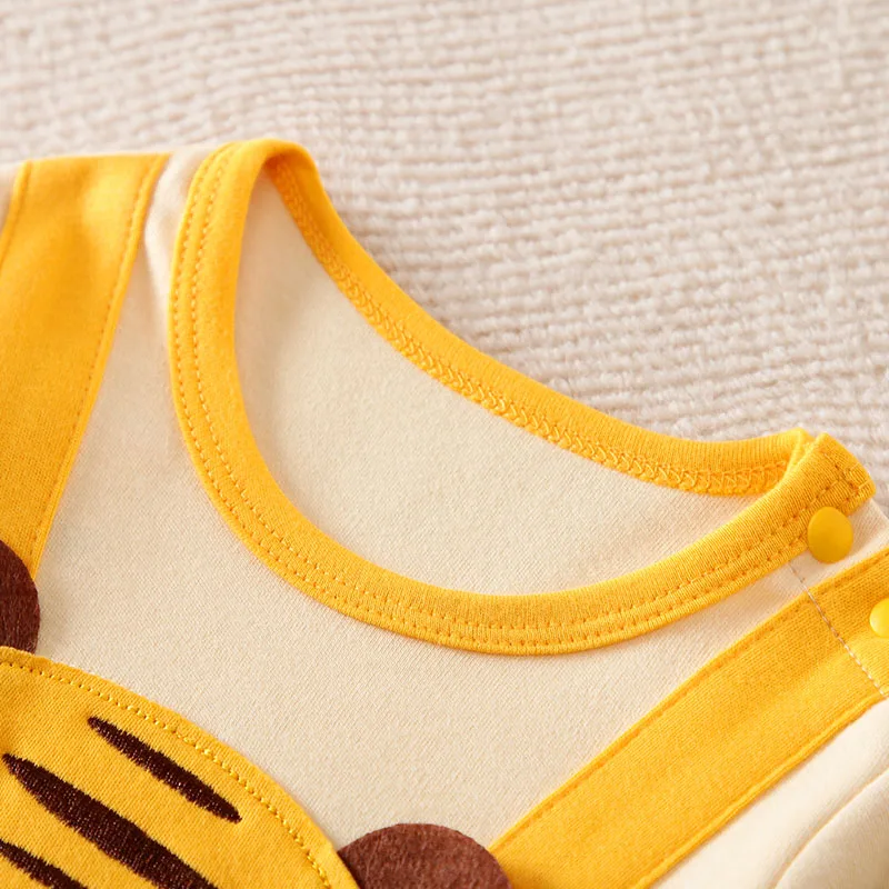 Baby Clothing Casual Clothes Fashion pretty sleeve Outfit Solid Boy yellow Cartoon 100% Cotton Long Sleeve  2/5000  tiger