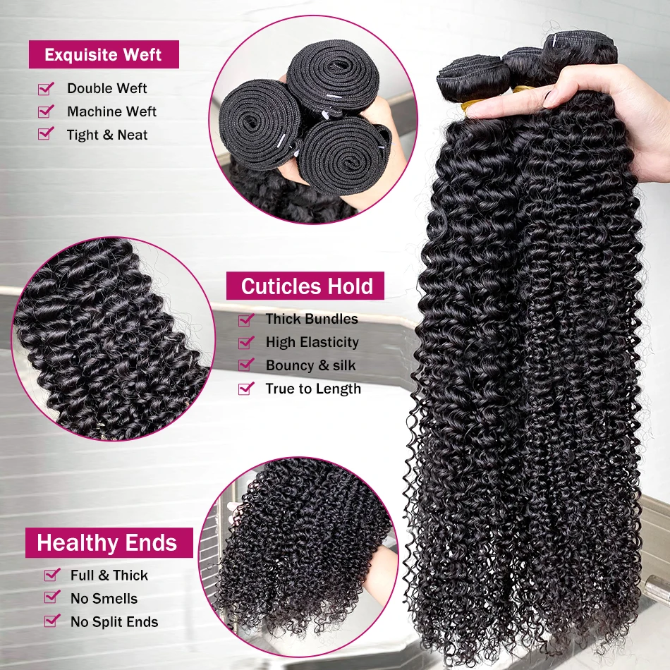 Links Kinky Curly Hair Bundles Curly Human Hair Bundles 30 32 Inch Kinky Curly Virgin hair 100% Human Hair Bundle 3 4 Bundles