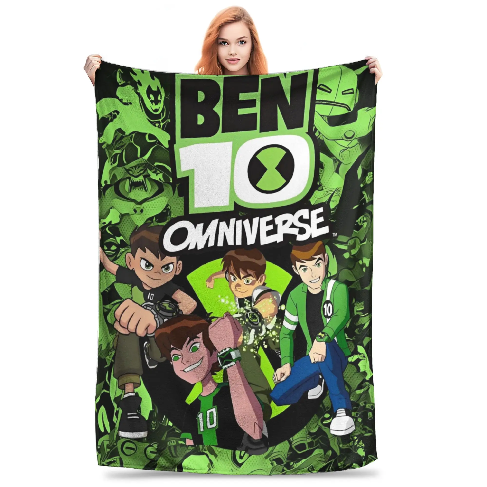 

Ben 10 Alien Ben Tennyson Omnitrix Game Blanket Flannel Throw Blanket Summer Air Conditioning Decoration Soft Warm Bedsprea,