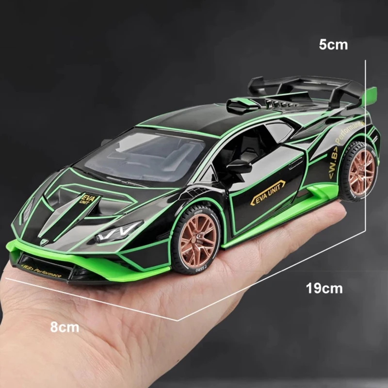 Diecast 1:24 Lamborghini Huracn Legierung Automodell mit Sound Light Kollektiv Metall Spielzeug Fahrzeuge Kinder Jungen Auto Geschenk Wohnkultur