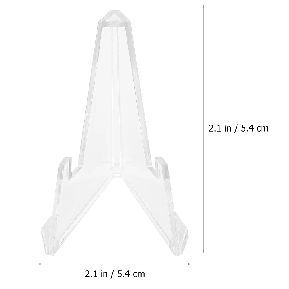 

6Pcs Transparent Badge Display Holders Acrylic Triangle Storage Racks Stable Clear Display Stands for Coins Jewelry Desktop