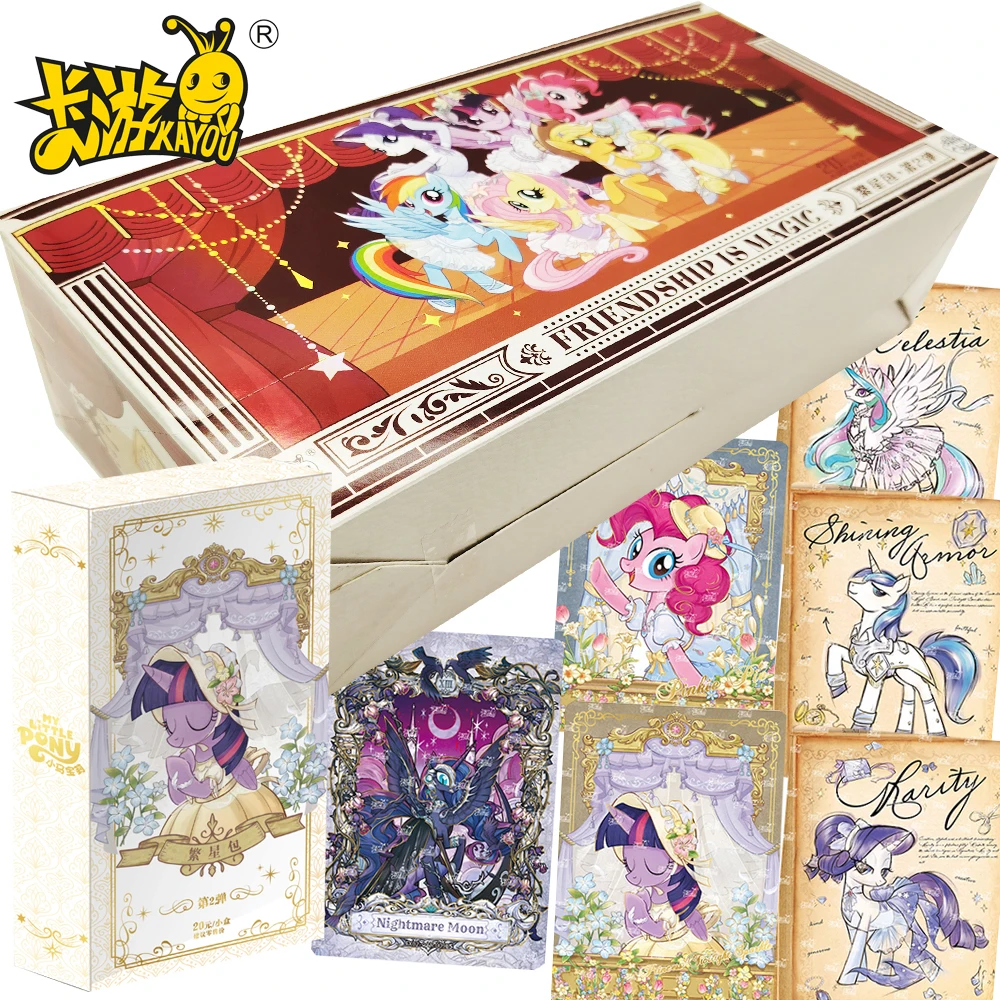 

KAYOU натуральные коллекционные карты My Little Pony для друзей, анимационные роли дружбы, тема, очаровательные сверкающие плакаты, подарки