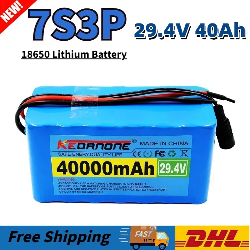 

2024 NEW 7S3P 24v 100Ah 18650 Li-ion Battery Pack Suitable for Electric Bike Scooter Electric Wheelchair with 29.4v 2A Charger