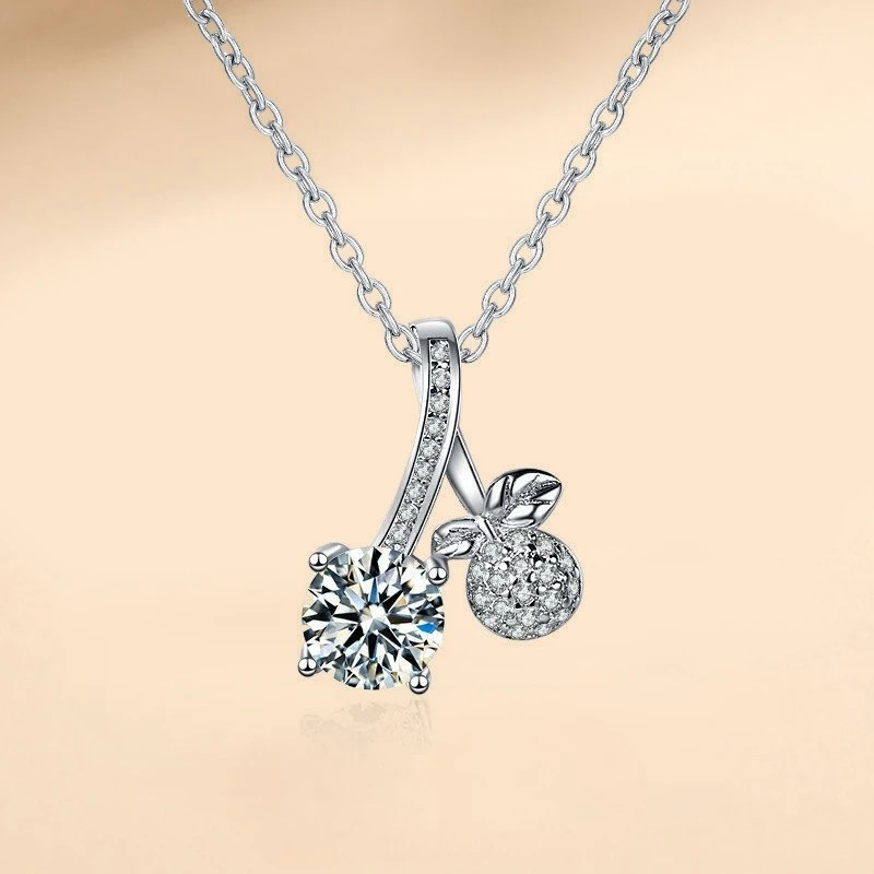 925 Sterling Silver Necklace Pendant Shining Zircon for Women Wedding Jewelry Engagement Charm Party Gift