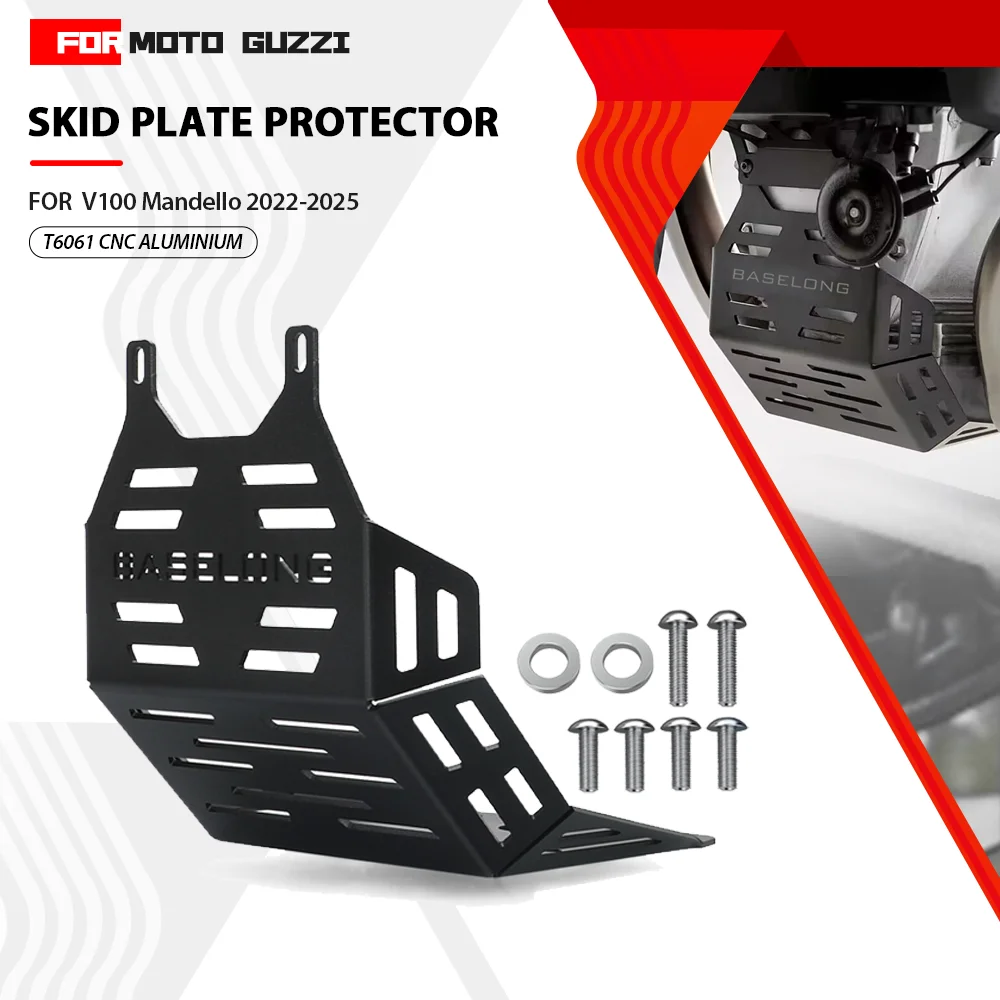 

Motorcycle For Moto Guzzi V100 Mandello S V100S 2022 2023 2024 2025 Skid Plate Engine Protector Guard Chassis Protection Cover