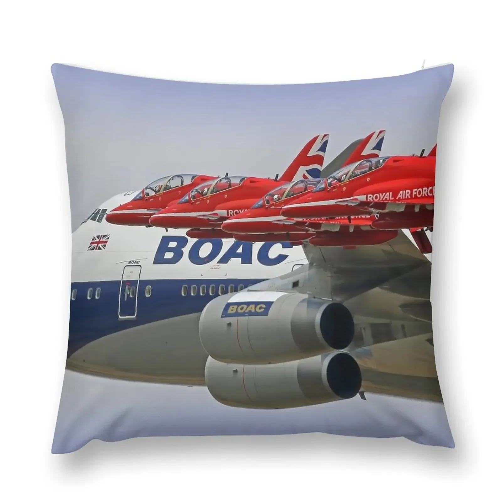 BOAC 747 with The Red Arrows Flypast - 3 Throw Pillow christmas decorations 2025 Pillow Decor Cushions For Children pillow