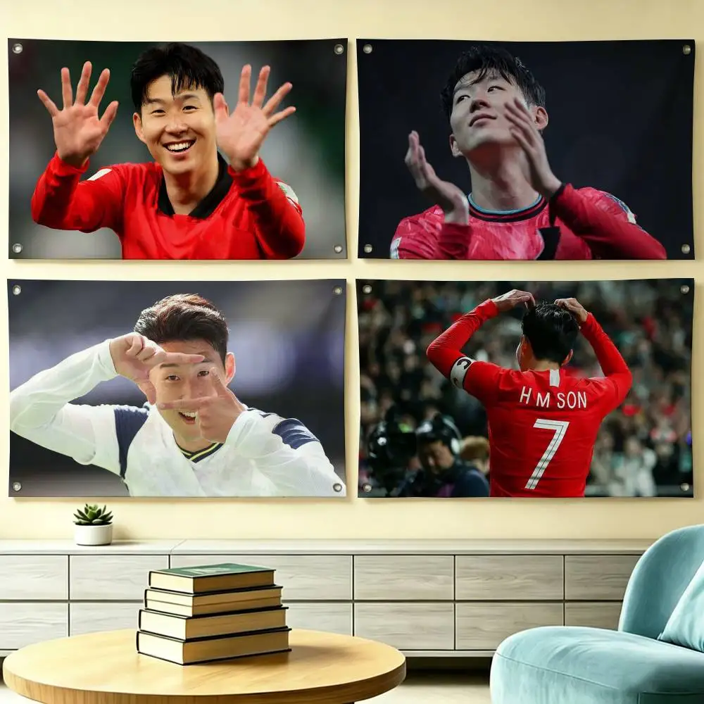 Hot Football Star Son Heung min Flags Wall Hanging Tapestry Outdoor Garage Room Decorative flag Background Blanket