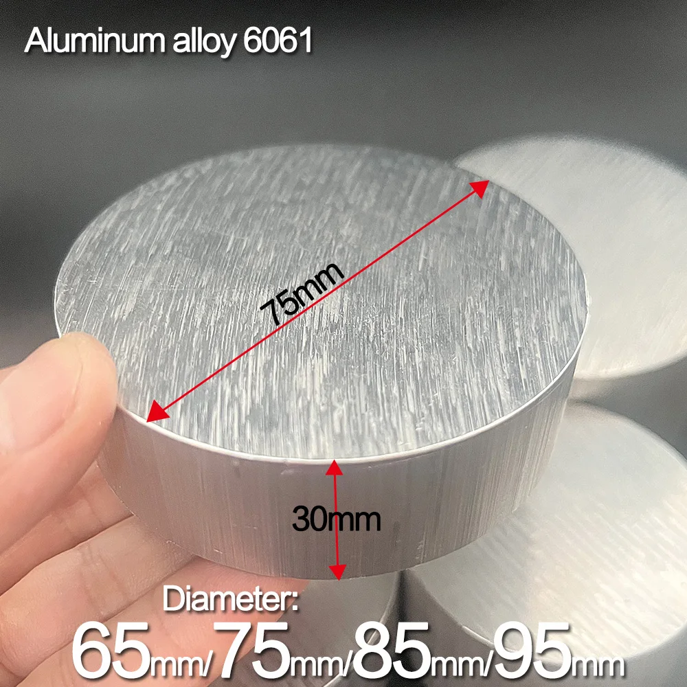 

aluminum alloy solid round rod 6061, diameter Φ 65mm, Φ 75mm，Φ 85mm，Φ 95mm thickness 10mm, 20mm, 30mm, 40mm, 50mm。