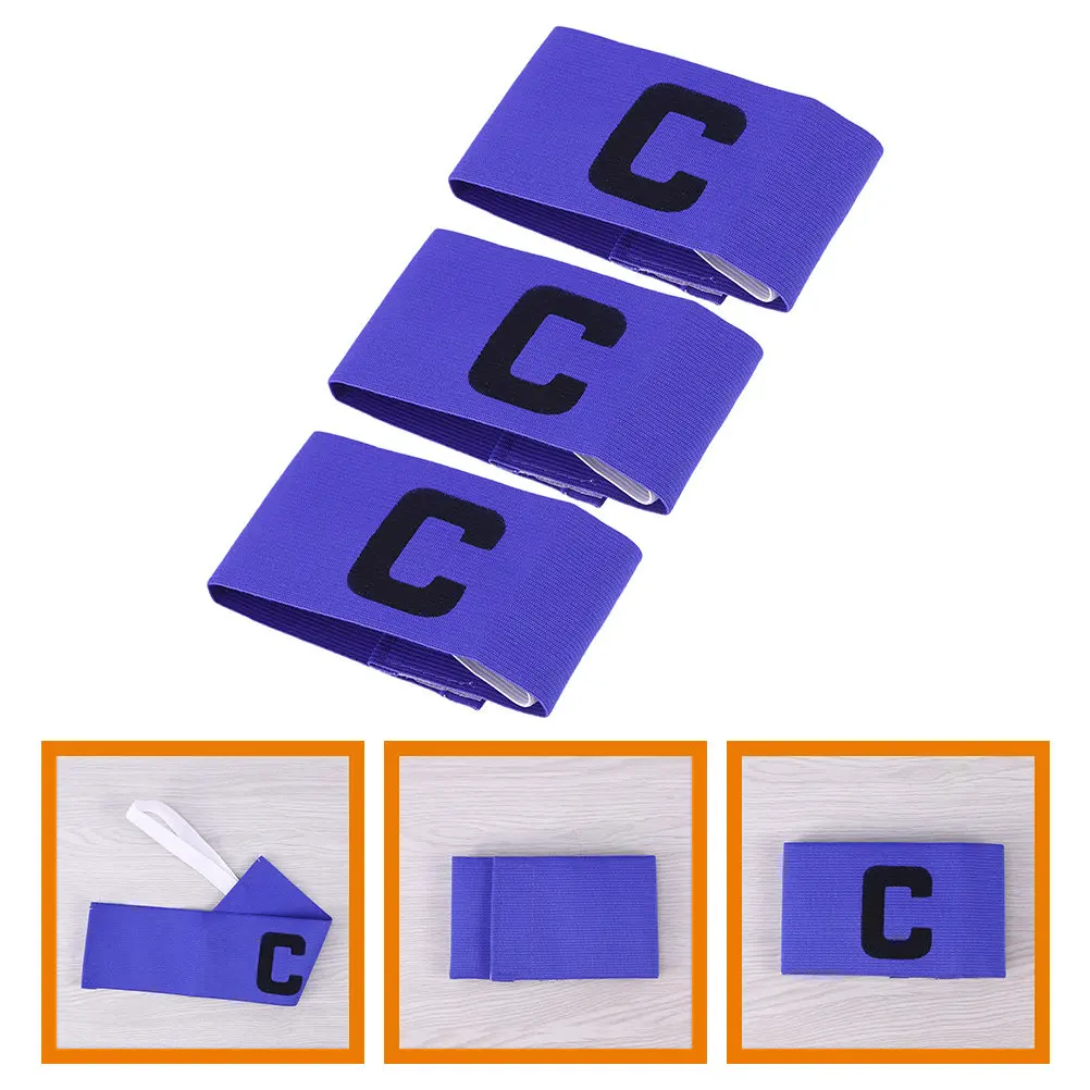 

3Pcs Portable Captain Armband Set Strong Closure High Visibility Colors Suitable for Youth Adult Football Rugby Games