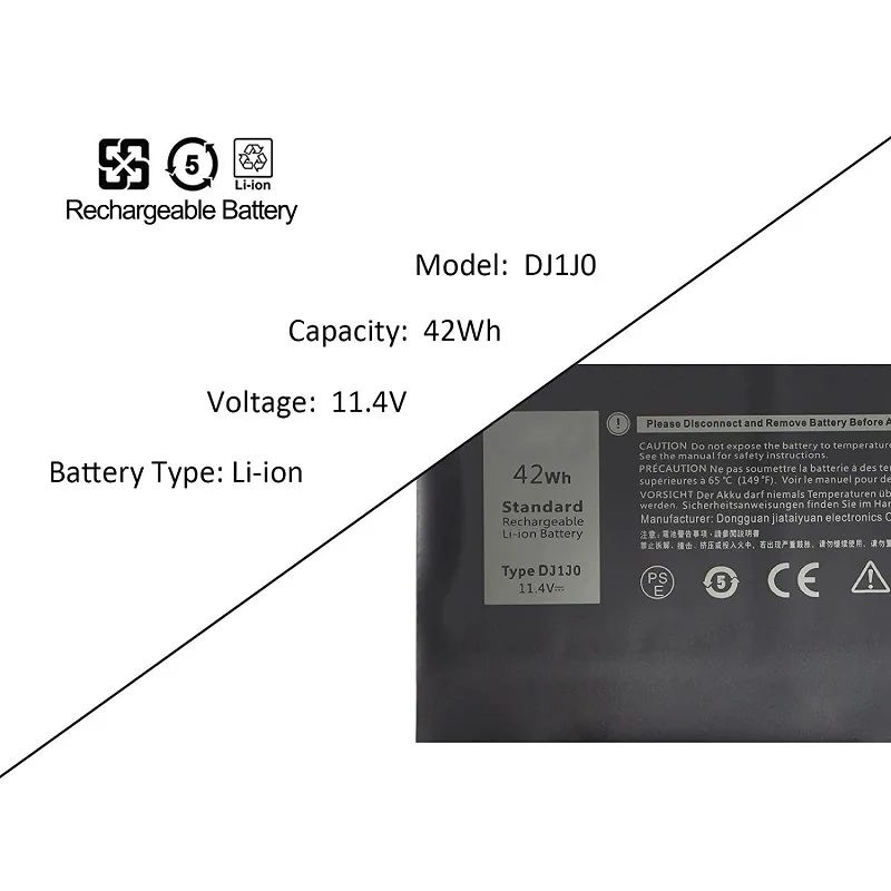 Dj1j0 Batterij Voor Dell Breedtegraad 12 7280 7290 E7280 E7290 13 7380 7390 E7380 E7390 14 7480 7490 E7480 E7490 Serie P 28S Pgfx4