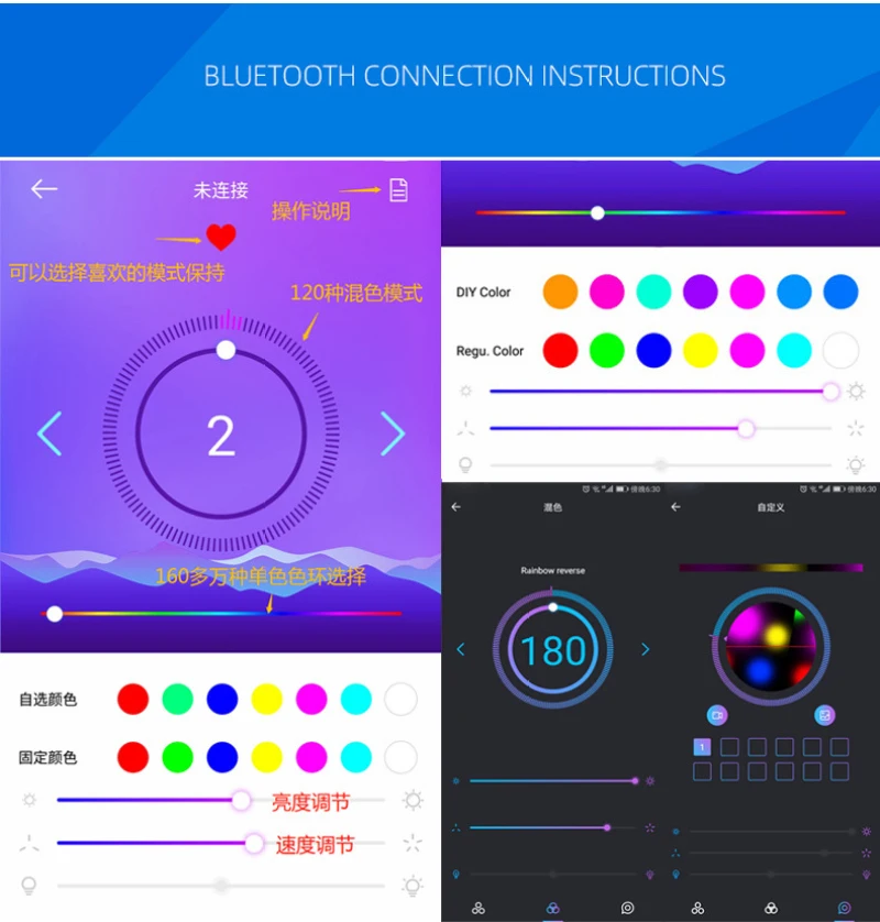 Imagem -06 - Controlador de Luz Compatível com Bluetooth Ws2811 Ws2812b Sk6812 Rgb Rgbw Apa102 Ws2801 Pixels Led Strip Ios Android Peças Sp110e