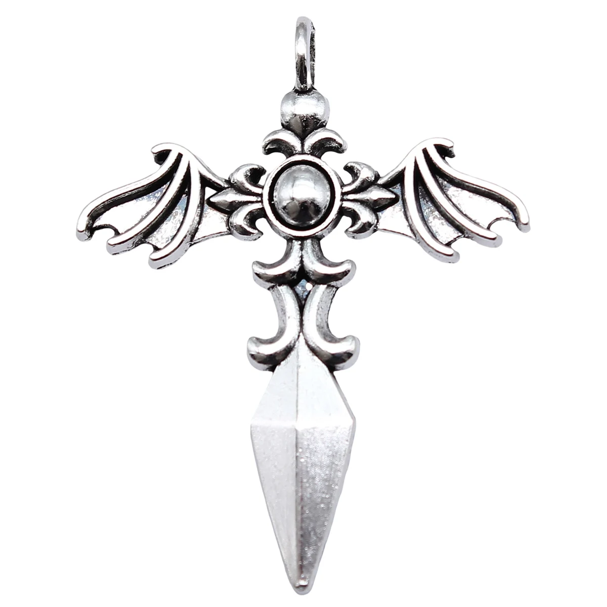 WYSIWYG 5pcs 34x44mm Black Color Gothic Wings Cross Charms Pendant For DIY Jewelry Making Handmade Jewelry Craft Findings