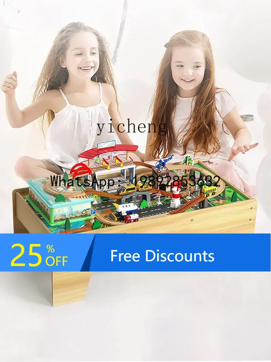 

AH Children's Car Electric Small Train Train Wooden Track Large Sliding