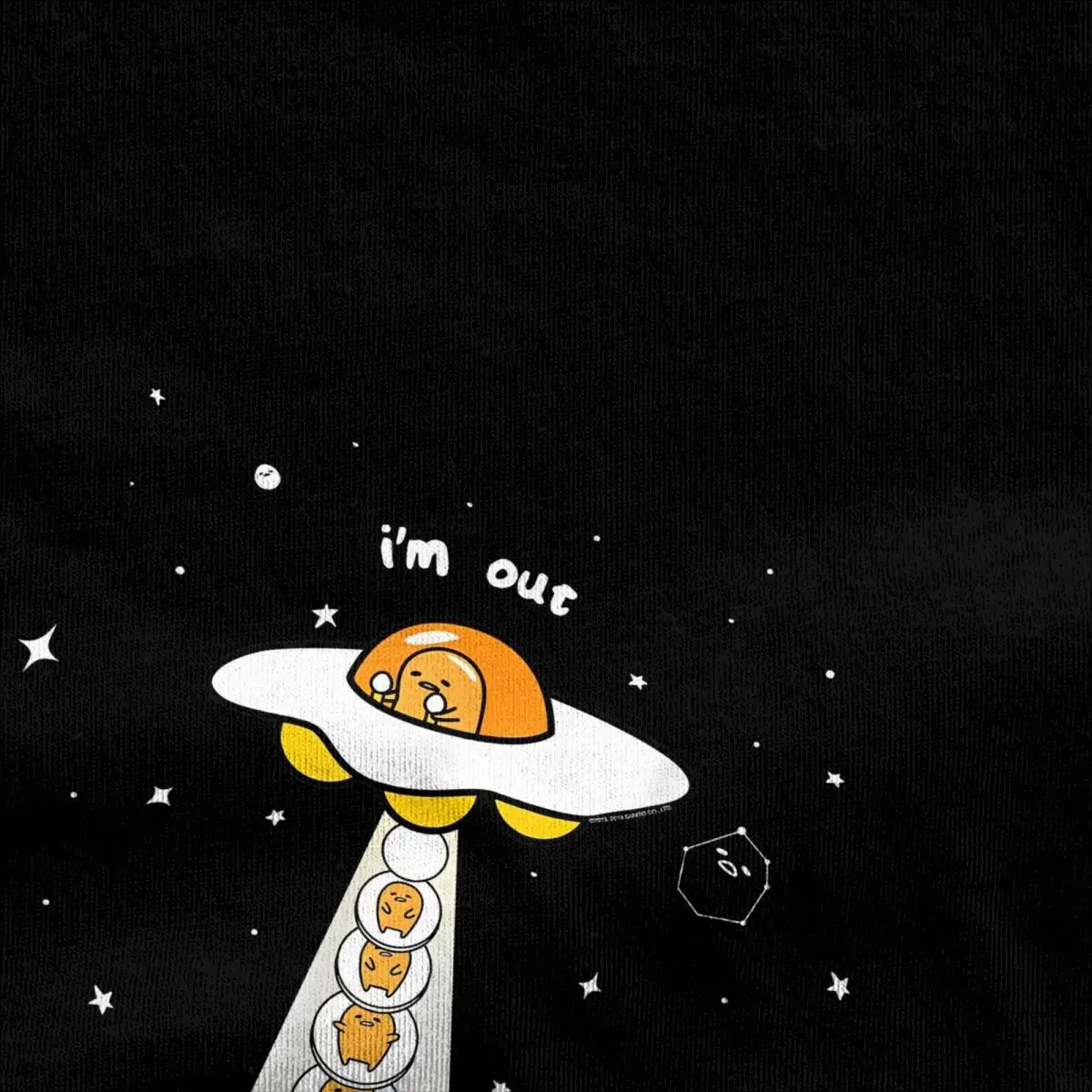 Men Gudetama Spaced Out T Shirts 100 Cotton Top Tees Summer Y2K Fun Short Sleeve T-Shirt O-Neck Fashion Design Tee Shirt