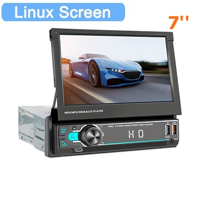 XC 1 din Autoradio Carplay Universele 7 "IPS Intrekbare Scherm gps Navigatie 1Din Android Auto Multimedia Video speler