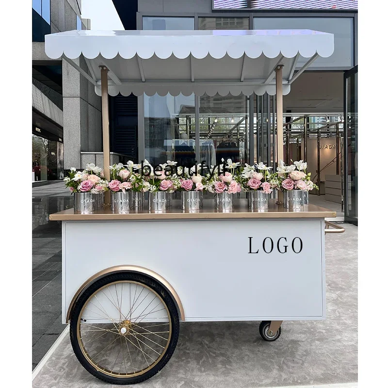 Wrought iron outdoor stall, multi-functional activity vehicle promotion display commercial stall vehicle